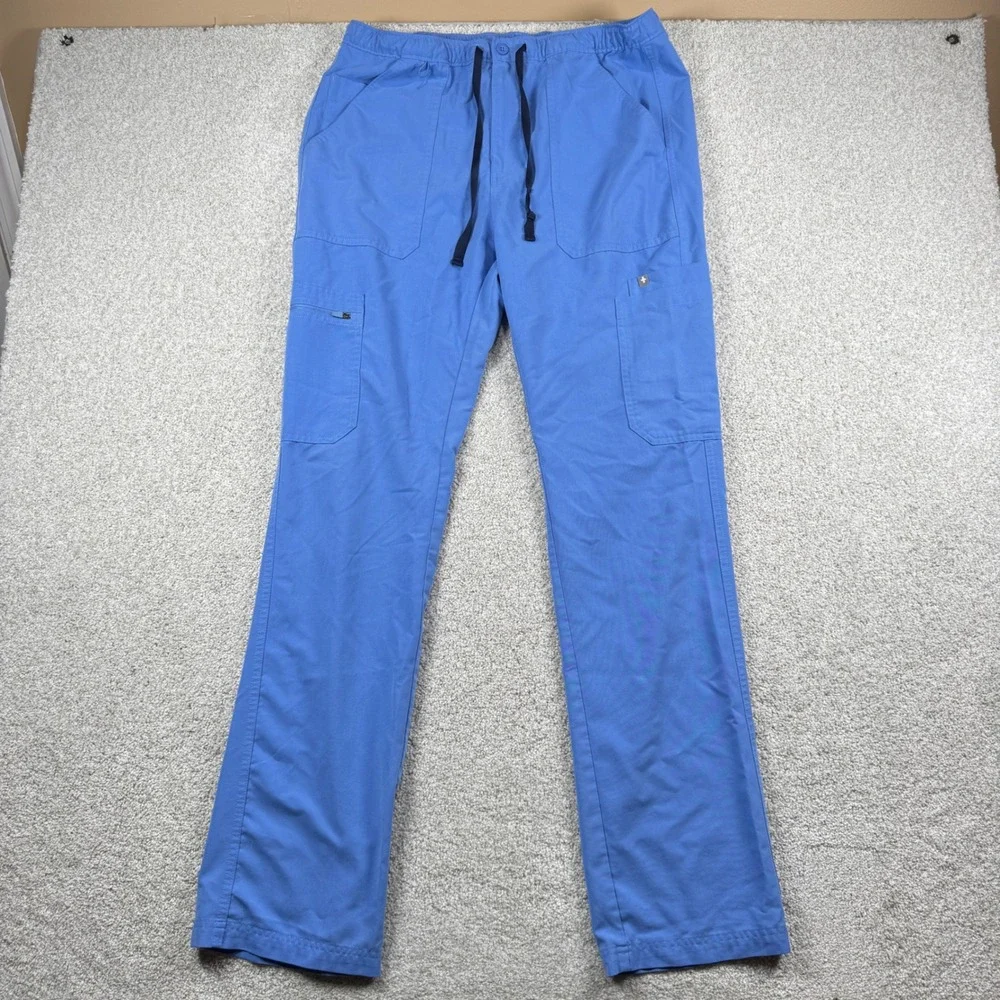 FIGS Scrub Pants Men Large Tall Blue Technical Collection TM3001T Drawstring